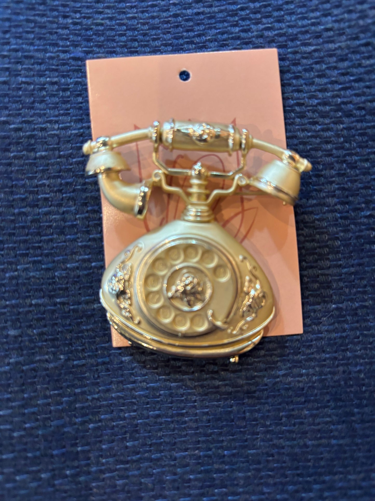 Vintage Antique Rotary French Telephone  Brooch