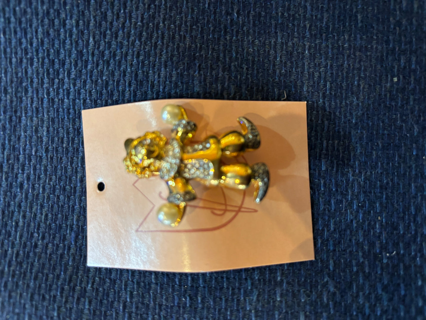 Faux Pearl Clown Brooch 1980s
