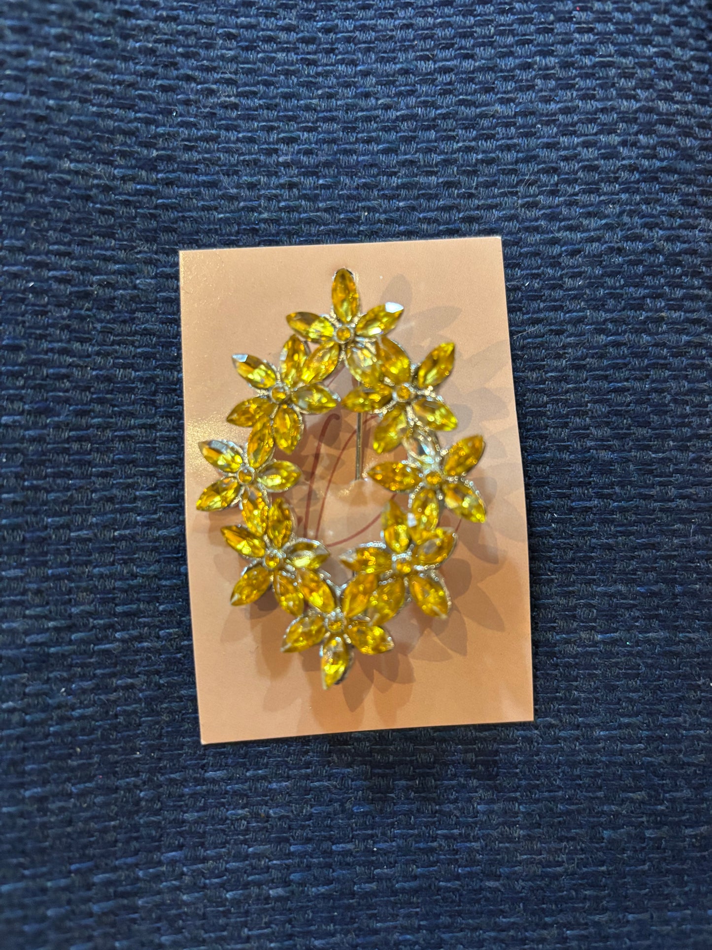 Vintage Topaz Flower Brooch 1950-60s