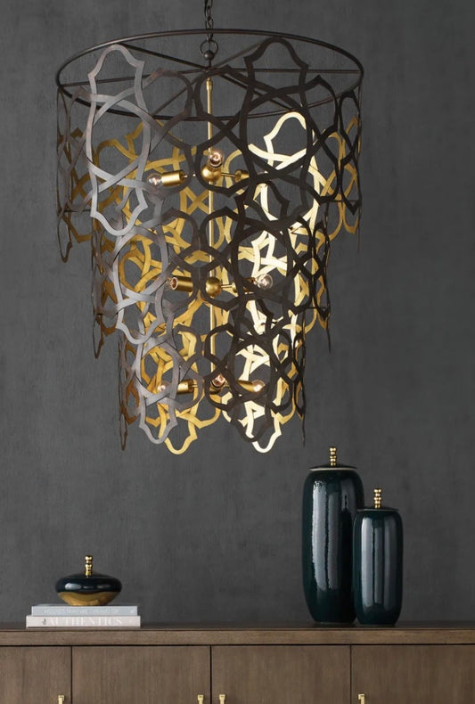 Mauresque Bronze Gold Chandelier
