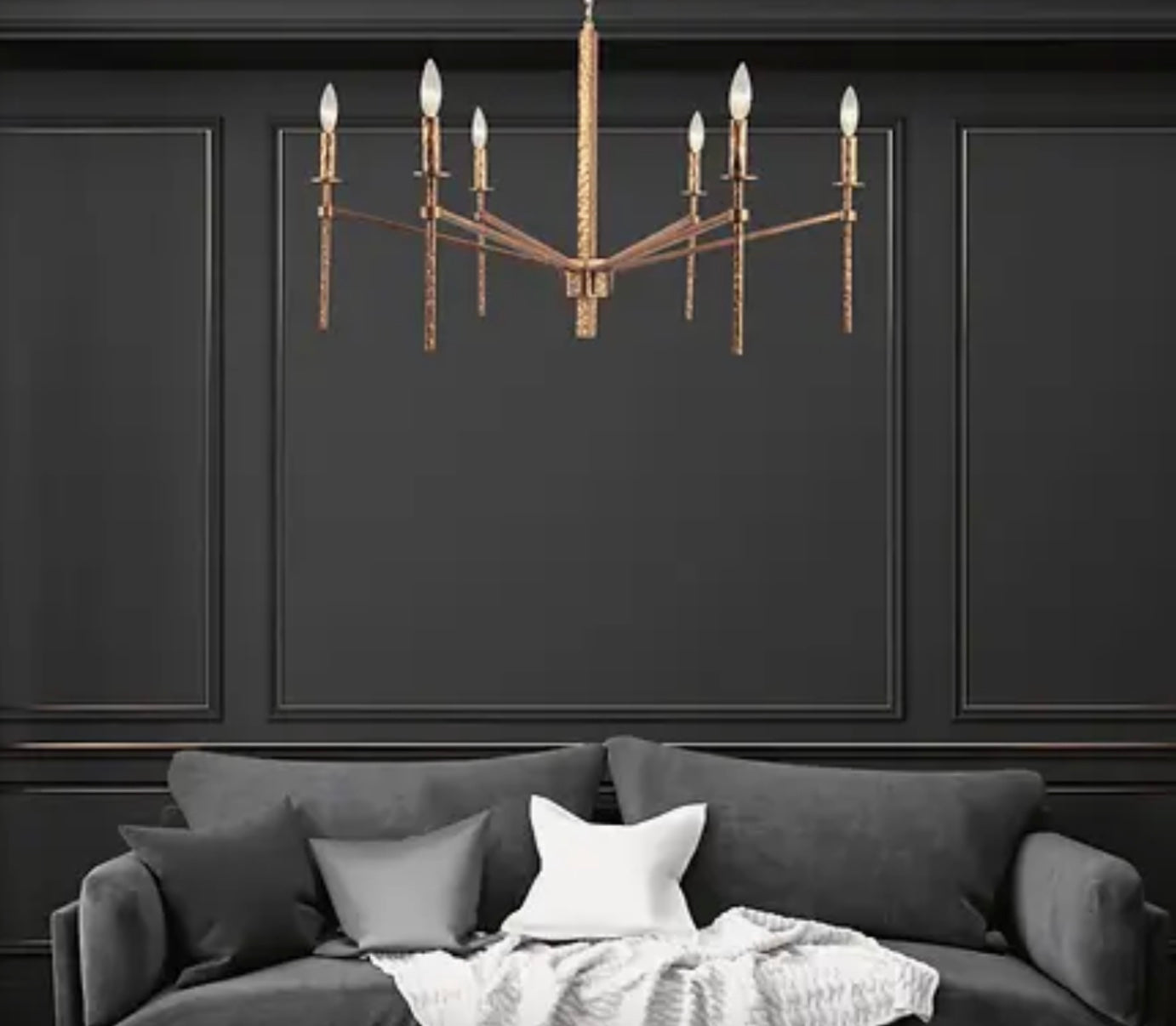 Aurore Gold Finish Chandelier