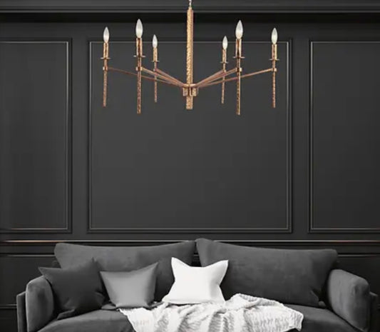 Aurore Gold Finish Chandelier