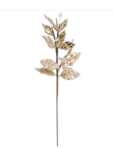 Gold Holly Stem w/Cream Berries