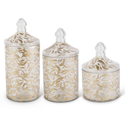 Small Gold Glass Leaf Pattern