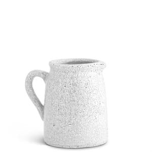 White Crackled Glazed Terracotta Pitcher
