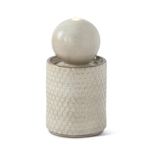 Cream Ceramic Globe Water Fountain