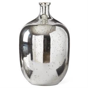 Metallic Silver Bottle Vase
