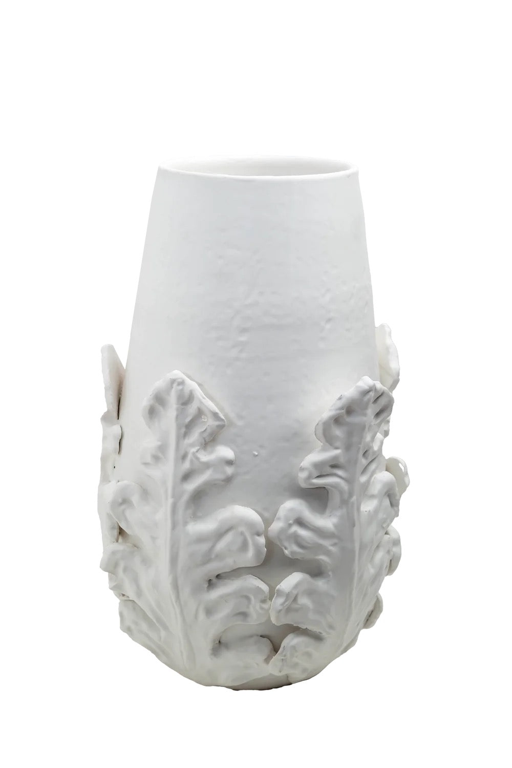 Greco Acanthus Tall Vase White Leaves