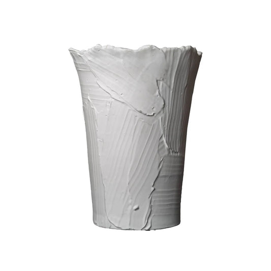 Textured Vase Med. Matte Paper White