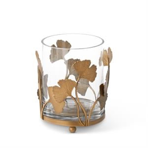 Gold Metal Ginkgo Framed Container