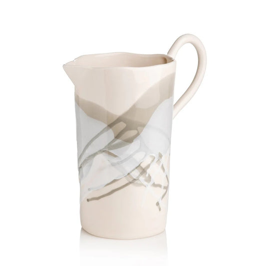 Splash Ceramic Pitcher Gray/White