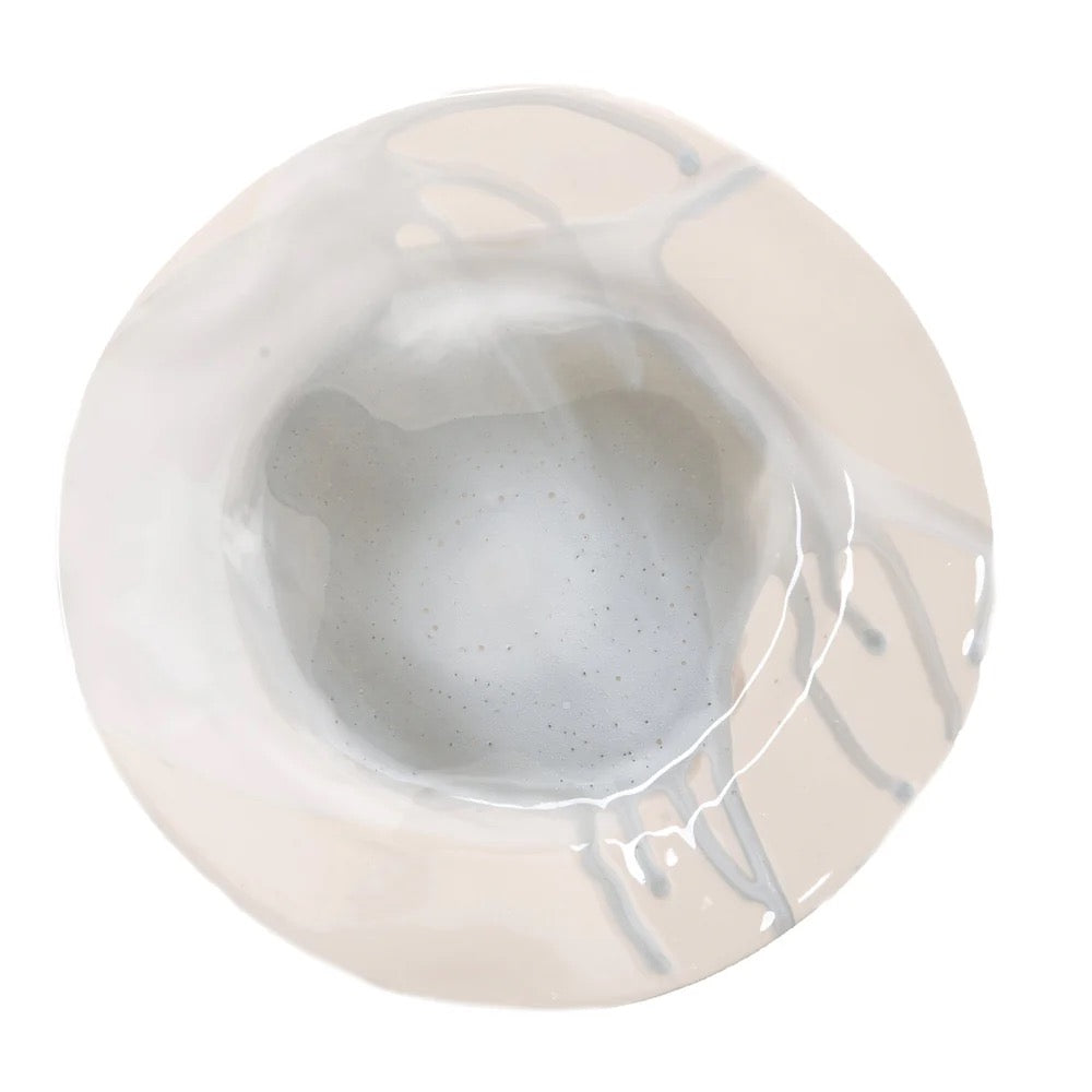Splash Ceramic Dessert Plate Gray/White