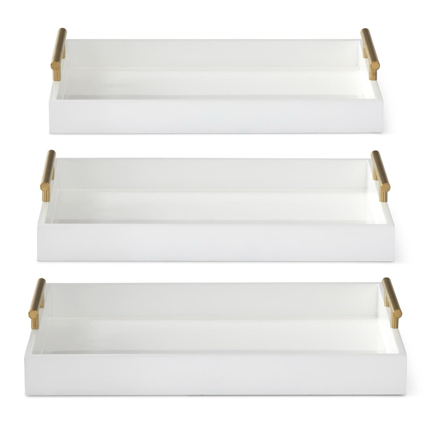 Gold Handle White Tray