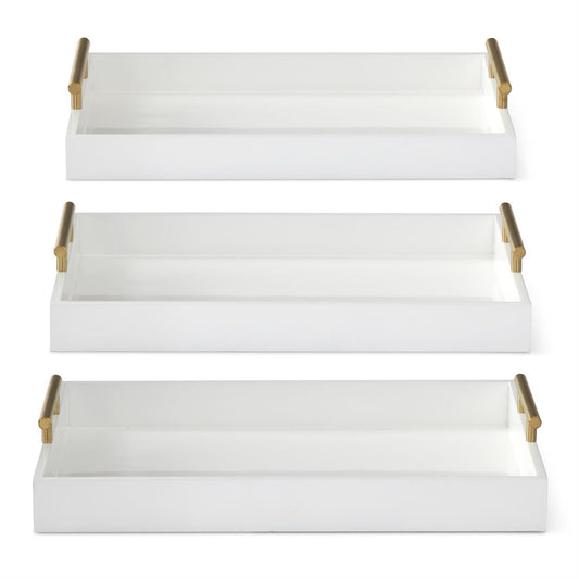 Gold Handle White Tray
