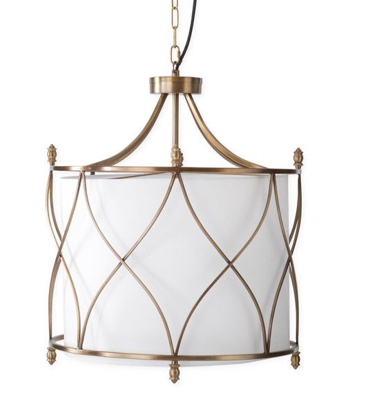 Antique Brass Drum Pendant