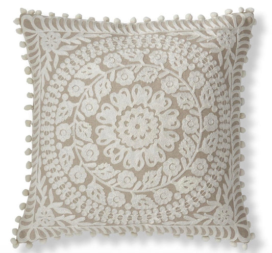 Pom Pom Trin Beige Pillow 20