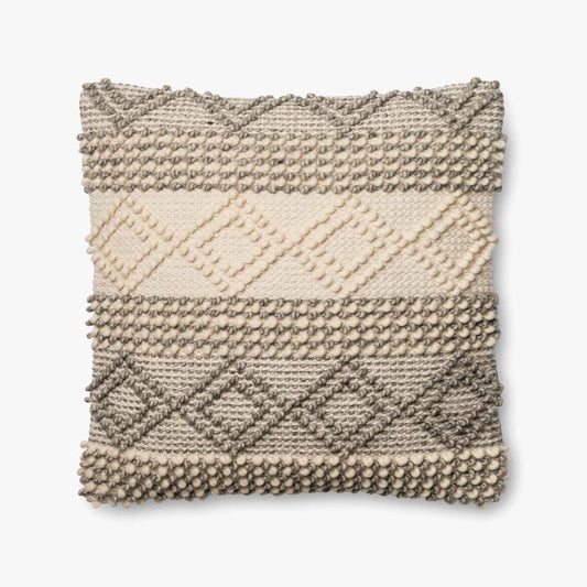 Grey/Ivory Pillow 22x22
