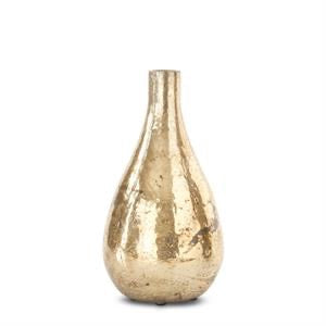 Antique Copper Matte Glass Bottle Vase 11.25"