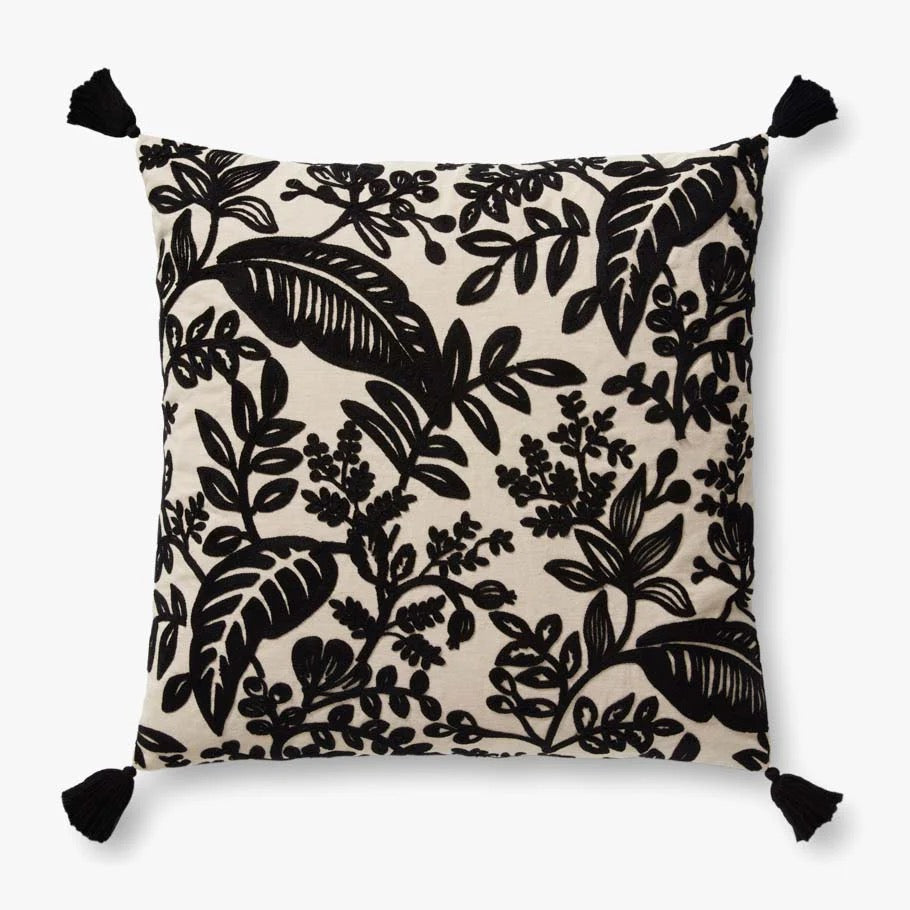 Black/Ivory Pillow 22x22