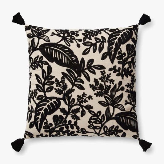 Black/Ivory Pillow 22x22