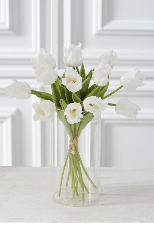 Real Touch Tulips  White