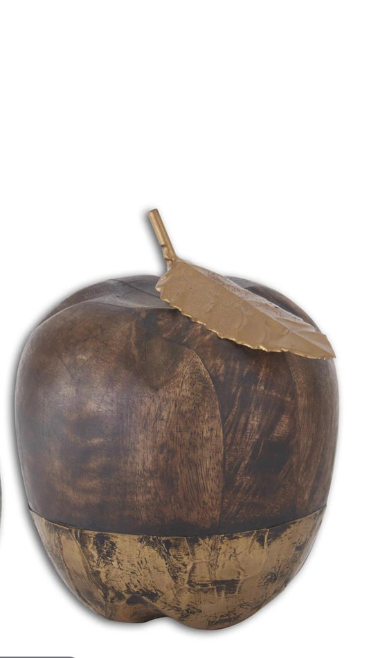 Wooden Apple Brass Leaves