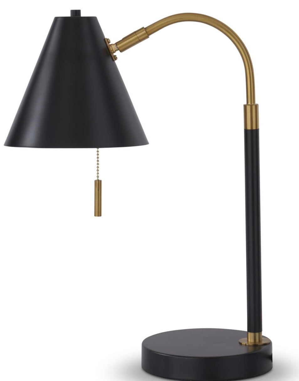 Black & Gold Swivel Head Desk Lamp 17.75