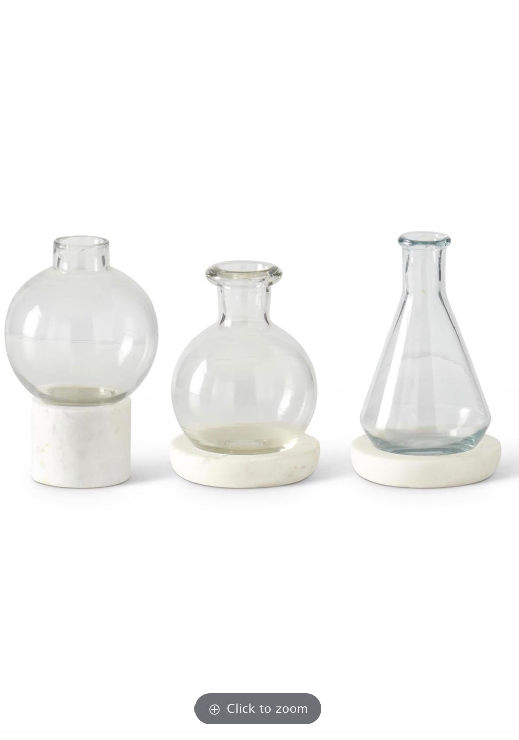 Round Clear Round Vase with Base 6.5