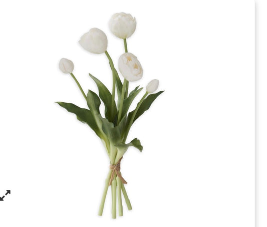 Real Touch Tulips WH