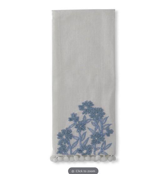 Flower Linen Hand Towel