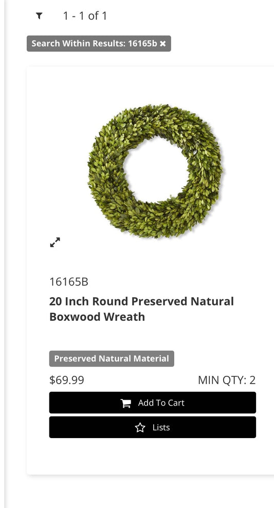 Boxwood Wreath 20 In