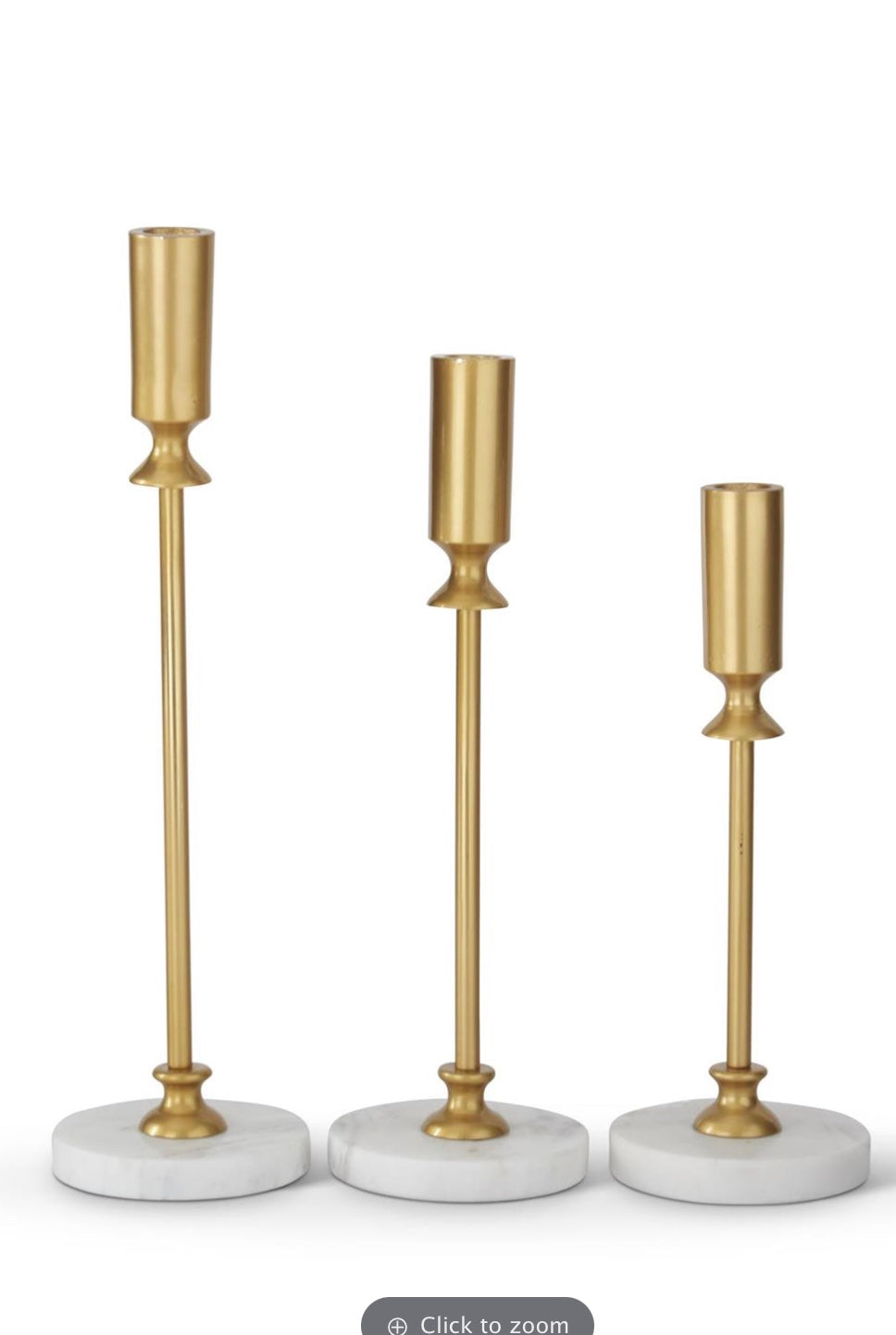Candle Holder with Marble Base S/3
