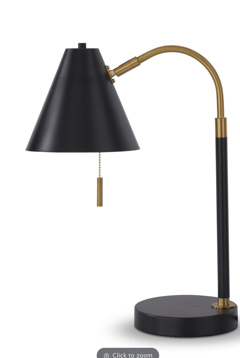 Black & Gold Swivel Head Desk Lamp 17.75 in