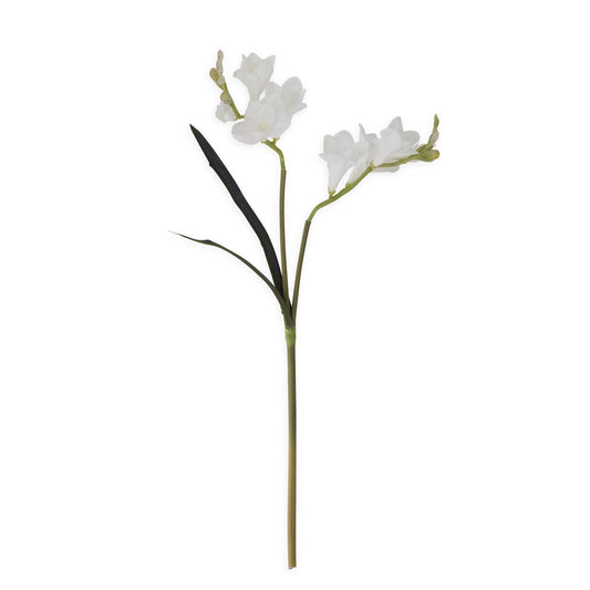 White Real Touch Freesia Stem 21"