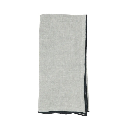 Stonewashed Stitch Border Napkin Blue/Grey 20"