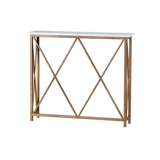Vanessa Console Royal Gold Carrera Marble Top