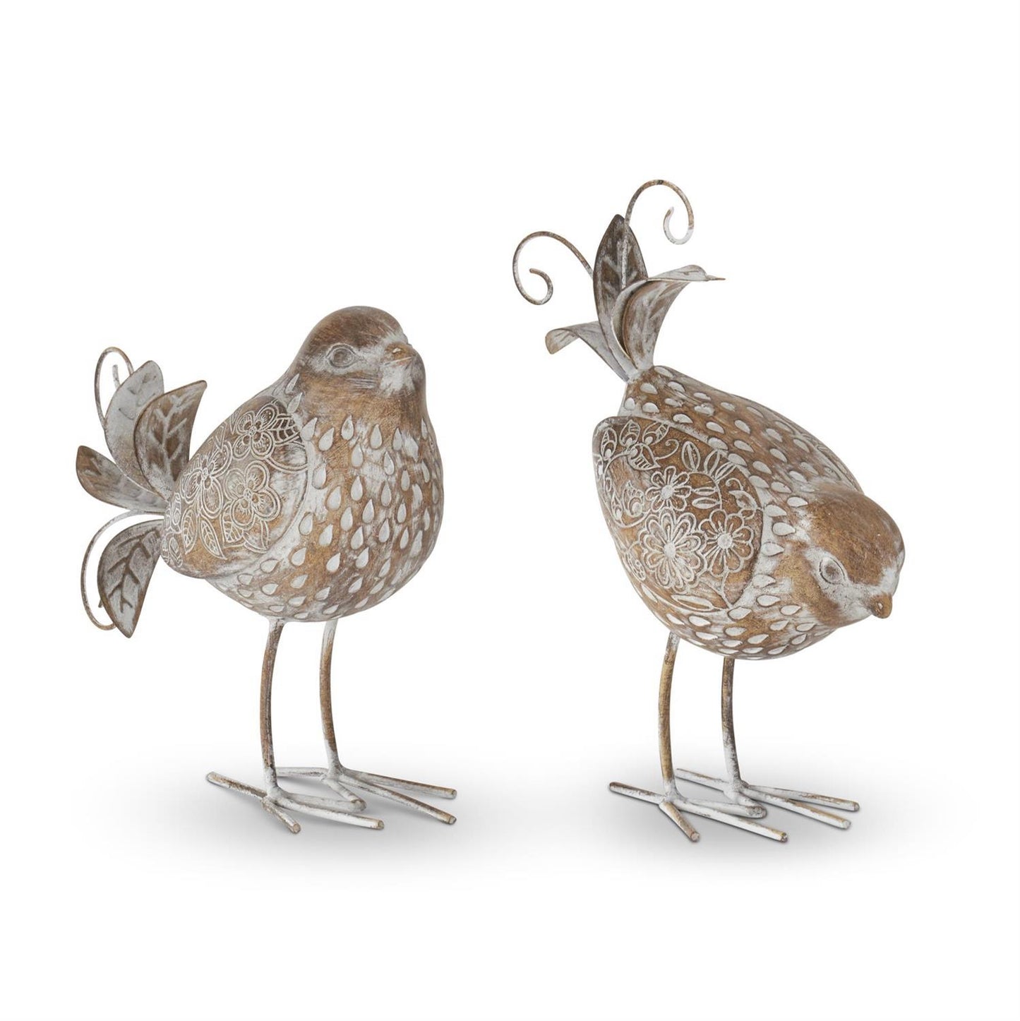 Resin & Metal Floral Wing Birds