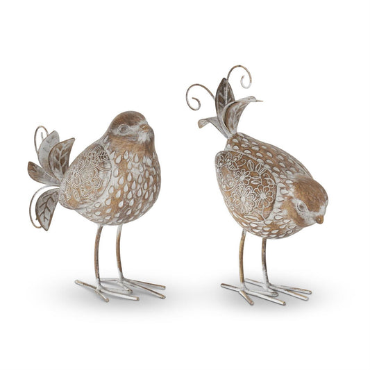 Resin & Metal Floral Wing Birds