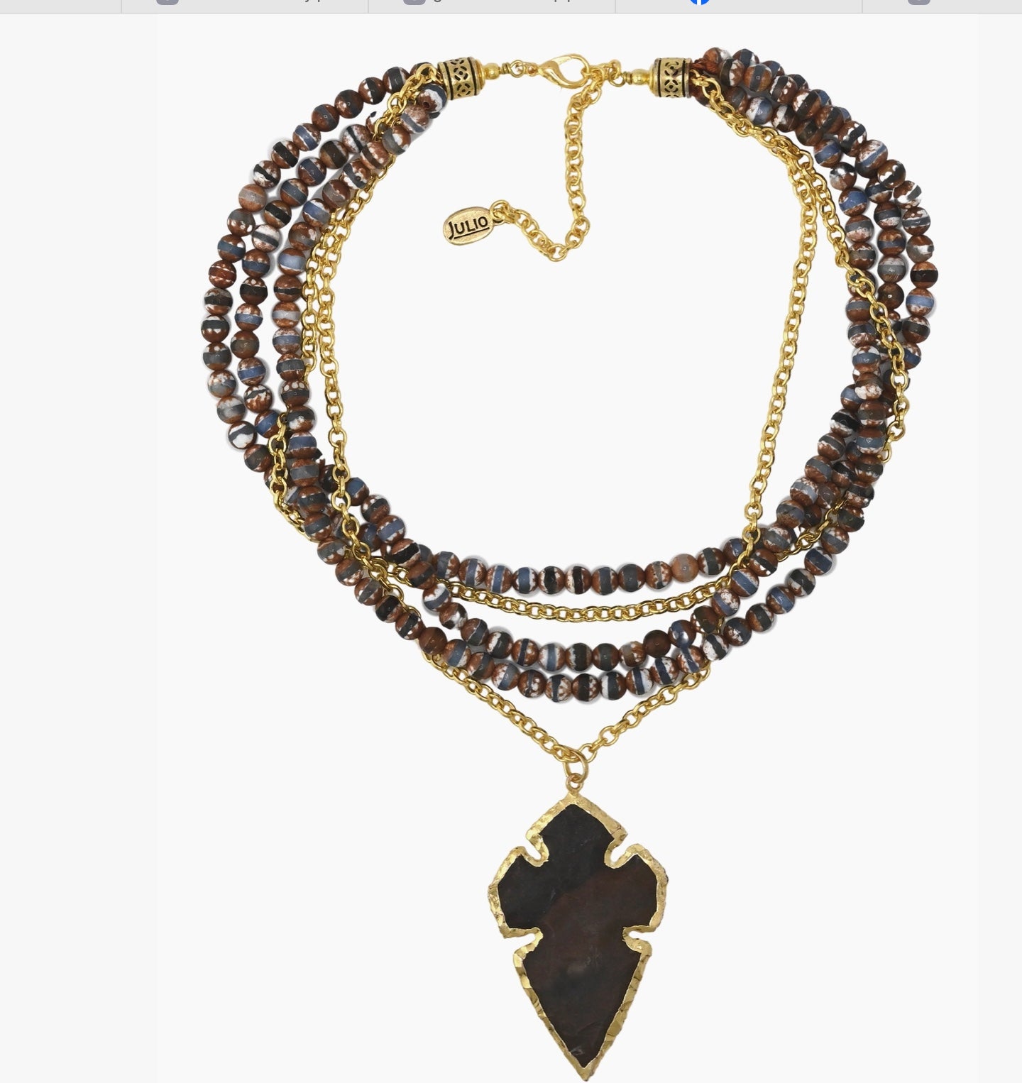 Segment Agate Arrow Necklace