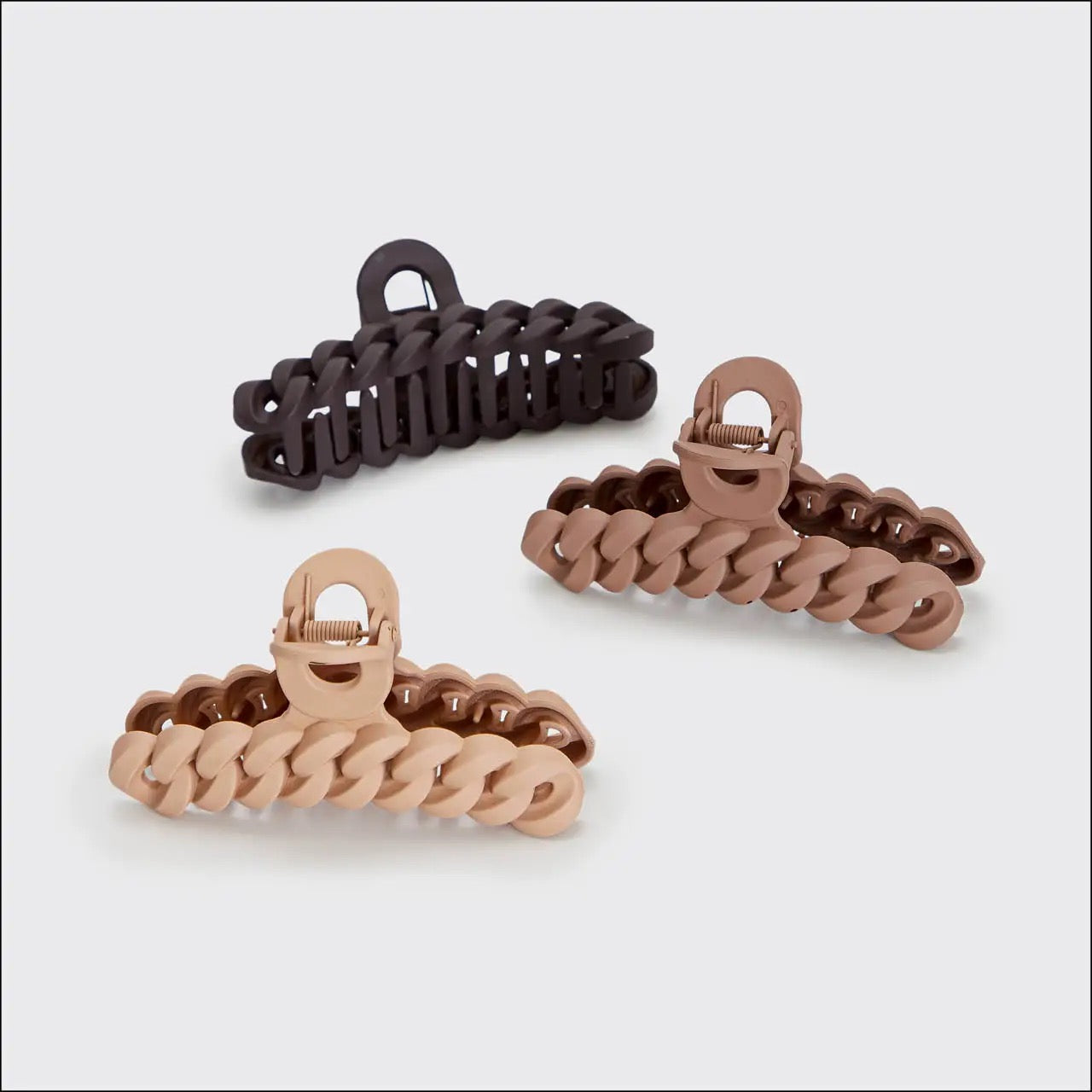 Eco-Friendly Chain Claw Clip 3pc.Set Natural