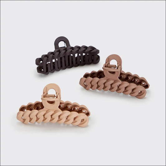 Eco-Friendly Chain Claw Clip 3pc.Set Natural