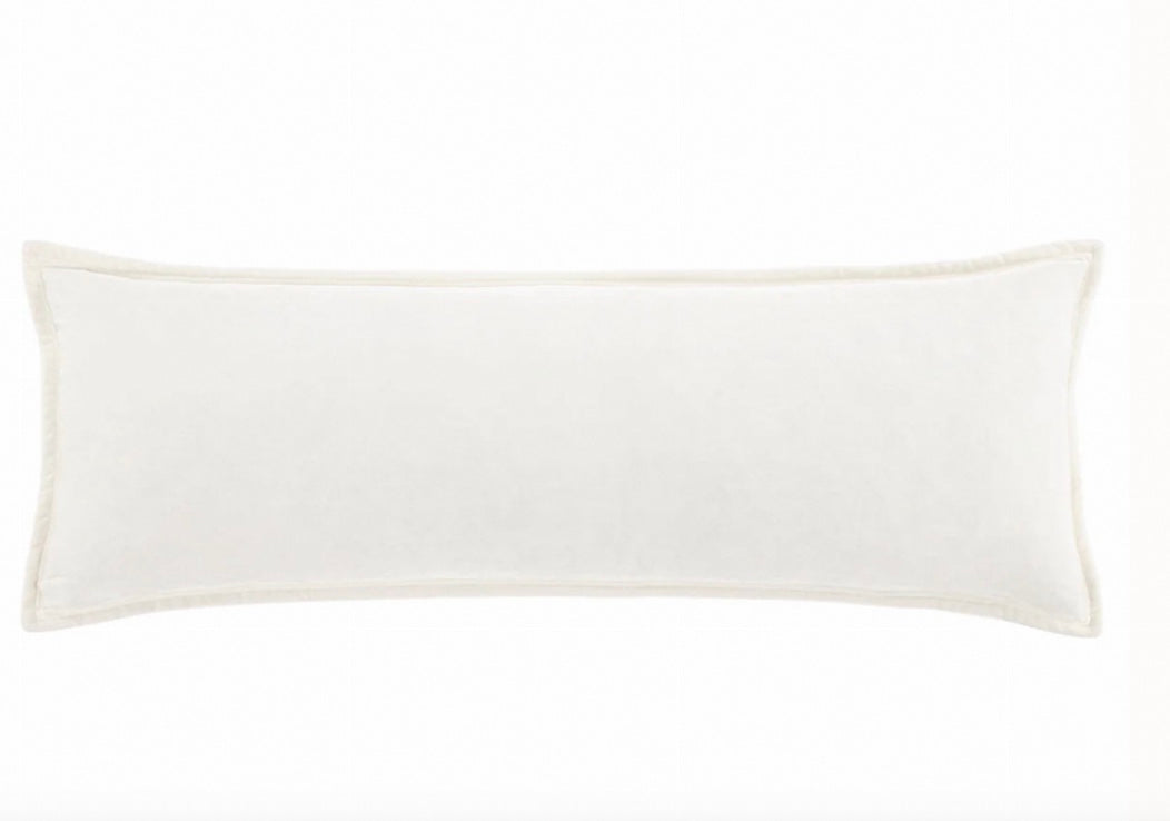 Stella Faux  Silk Velvet Long Lumbar Pillow Stone