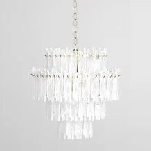 Everly Chandelier Round Clear/White
