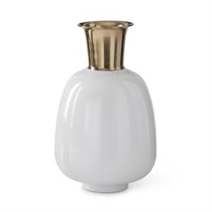 Brass & White Enamel Vase
