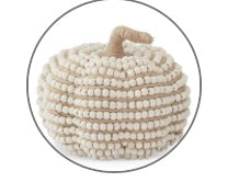 Cream Bead & Jute Striped Pumpkin