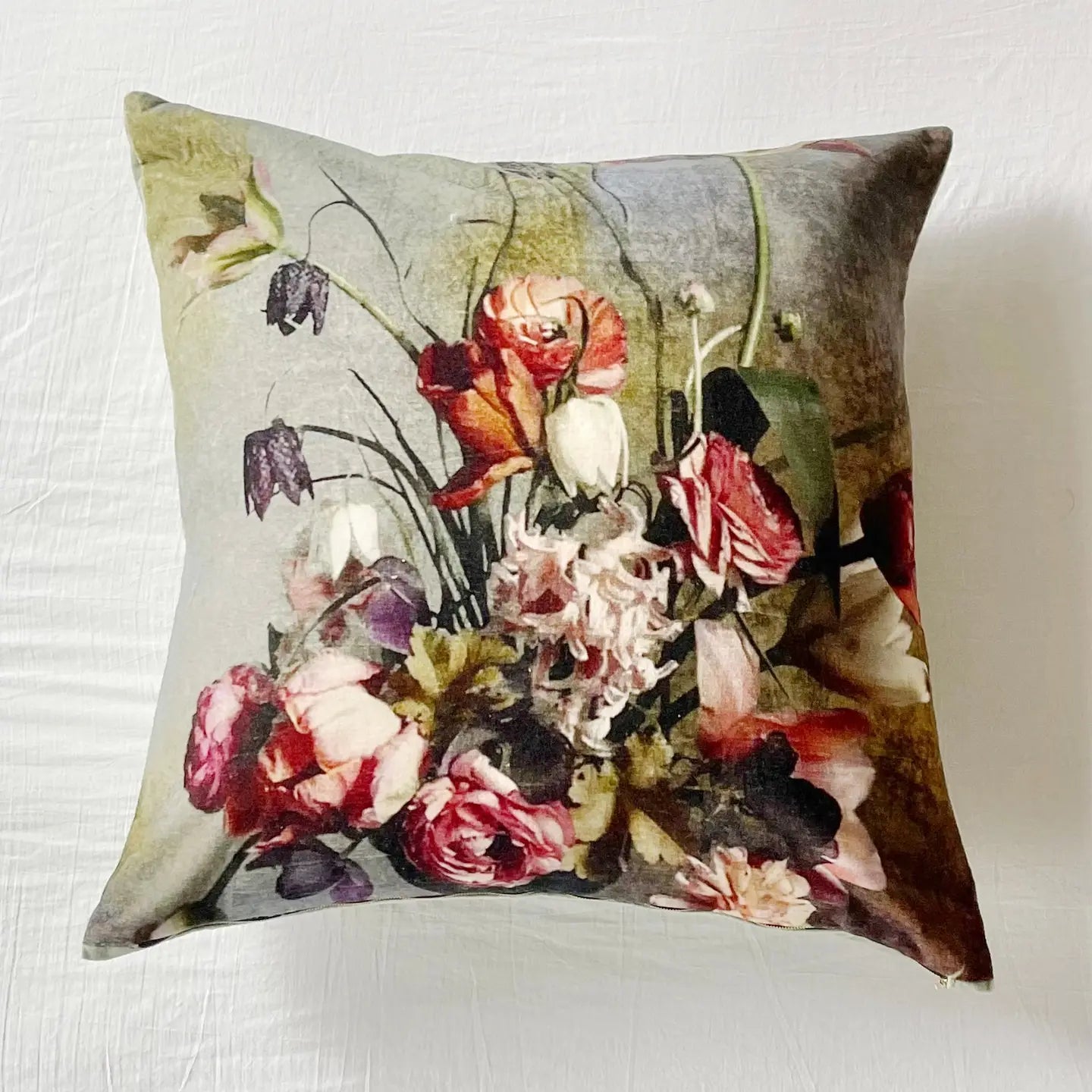 Lux Velvet Spring Floral Pillow Cover