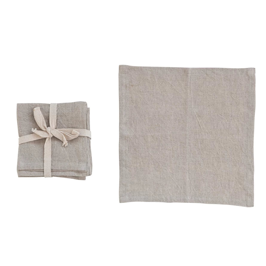 Stonewashed Linen Cocktail Napkins S/4