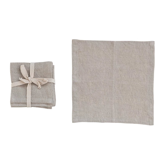 Stonewashed Linen Cocktail Napkins S/4