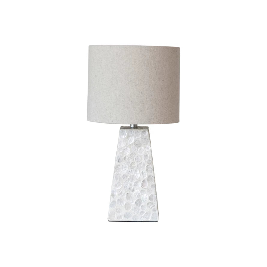 Capiz & MDF Table Lamp w/Shade