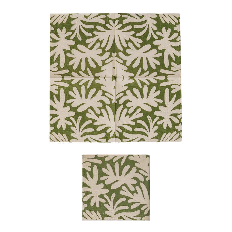 Paper Cocktail Napkins  Leaf Design